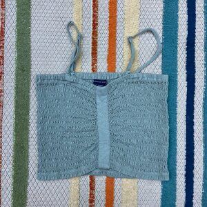 medium American Eagle Smocked Tube Top in Sage Green